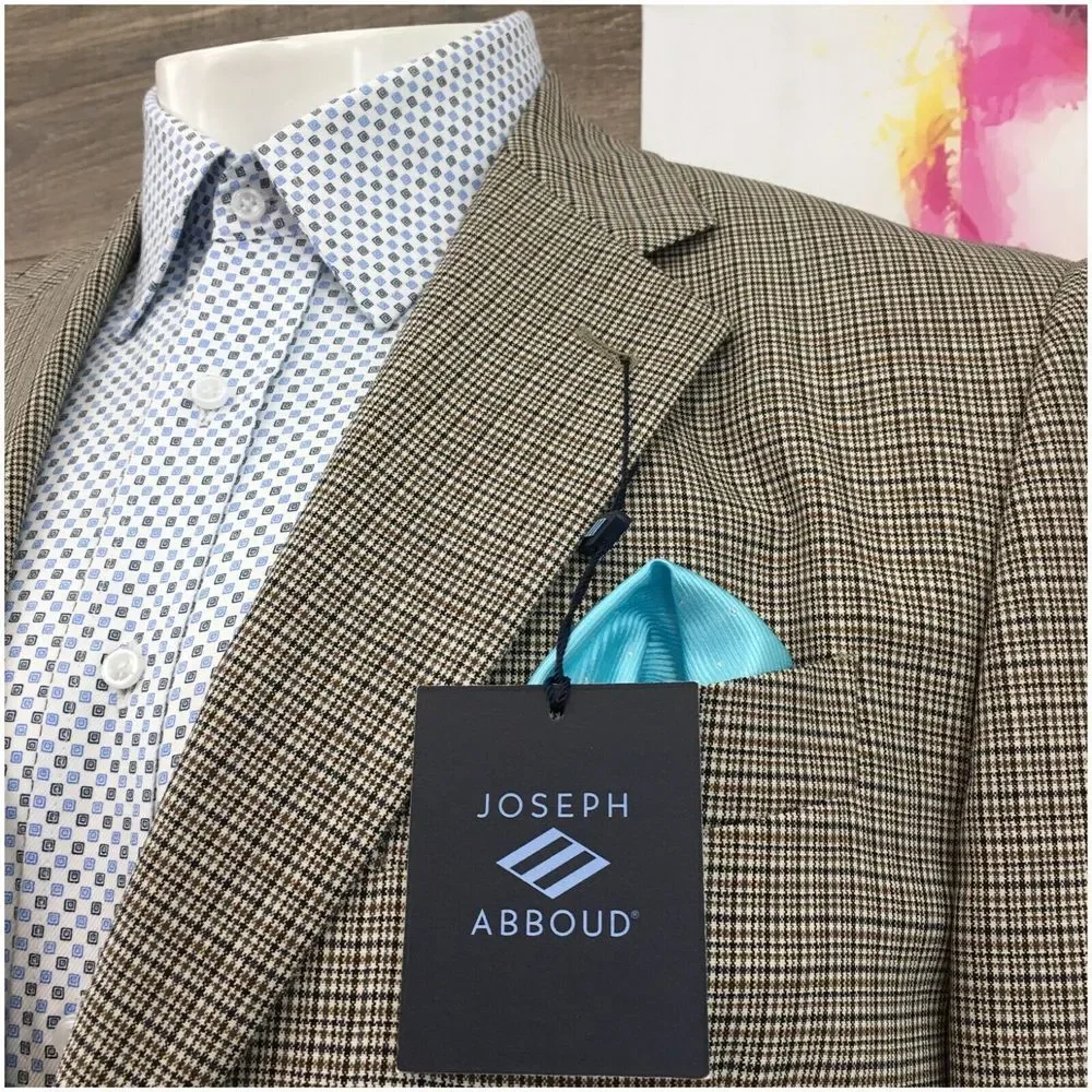 New Joseph Abboud Mens Blazer‎ Sport Coat Casual Jacket Size 42L Wool Silk Suits